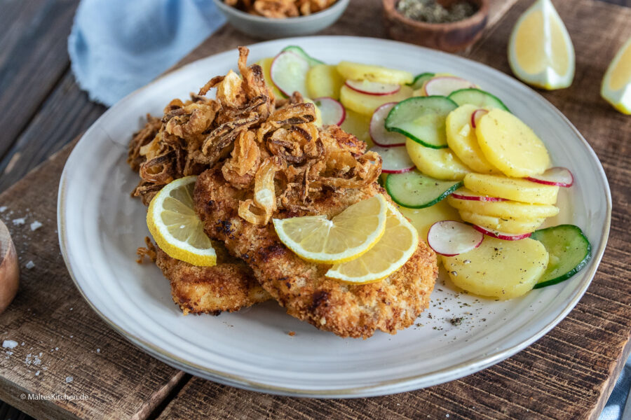 Rezept Zwiebelschnitzel mit Kartoffelsalat
