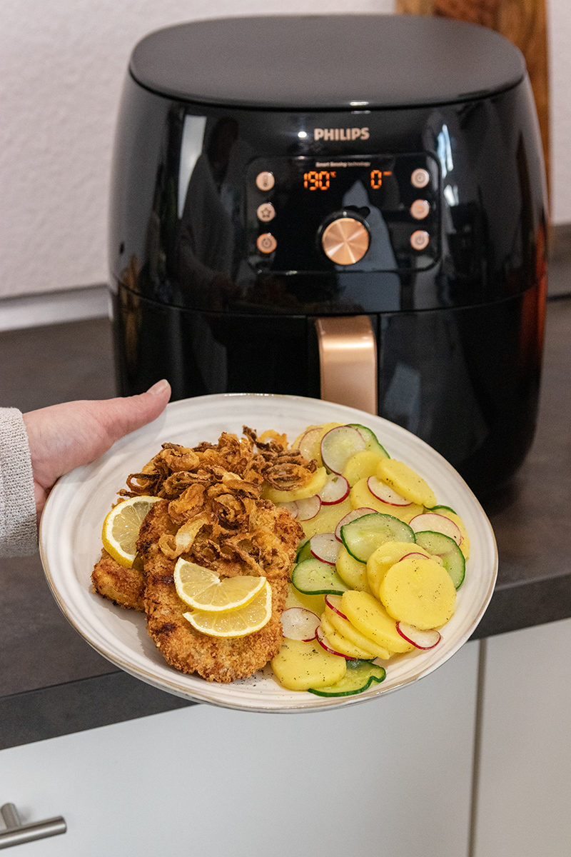 Zwiebelschnitzel aus dem AirFryer Smart XXL.