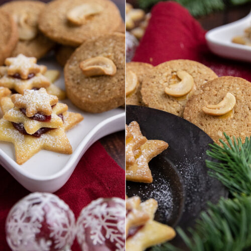 Rezept für mürbe Cashewtaler und gefüllte Terassenplätzchen