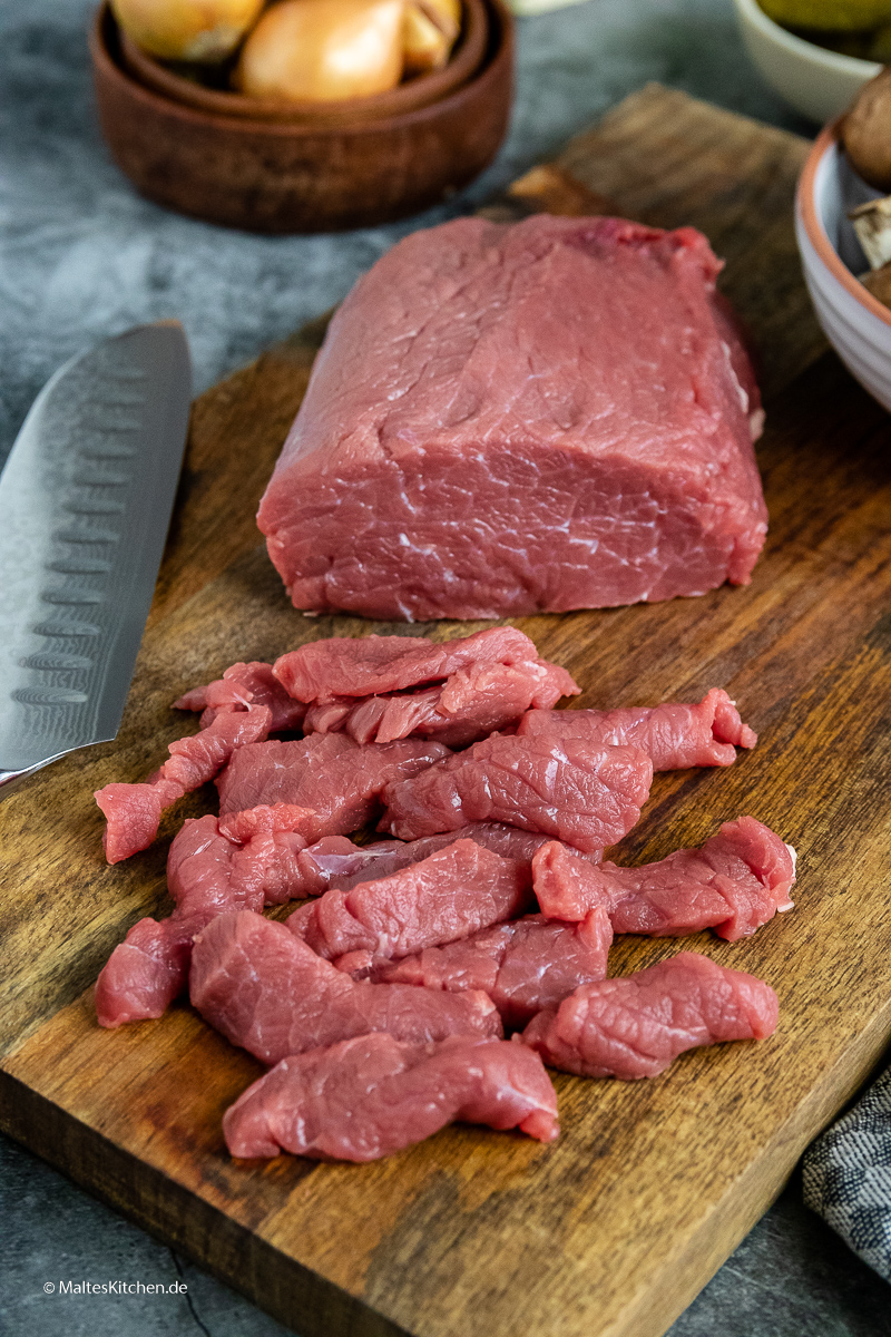 Geschnetzeltes Rindfleisch.