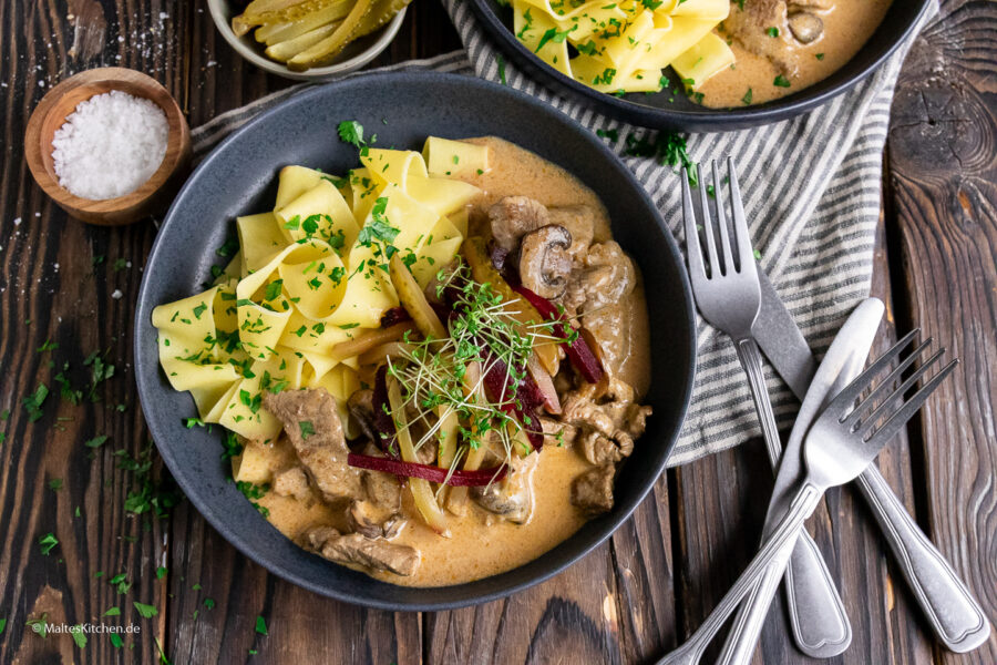 Rezept Rindergeschnetzeltes Stroganoff Art