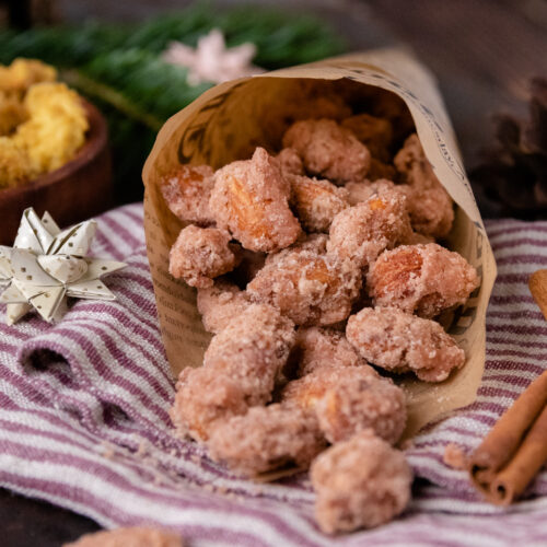 Rezept für selbstgemachte gebrannte Mandeln und Curry-Cashews