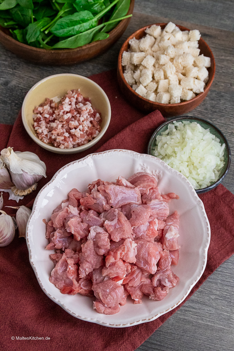 Kalbfleisch für die Füllung der Maultaschen.