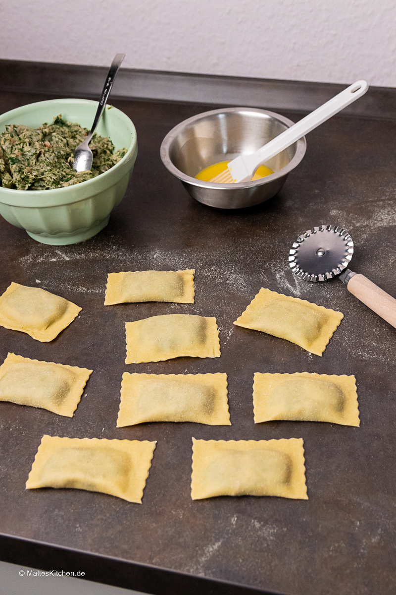 Selbstgemachte Maultaschen.