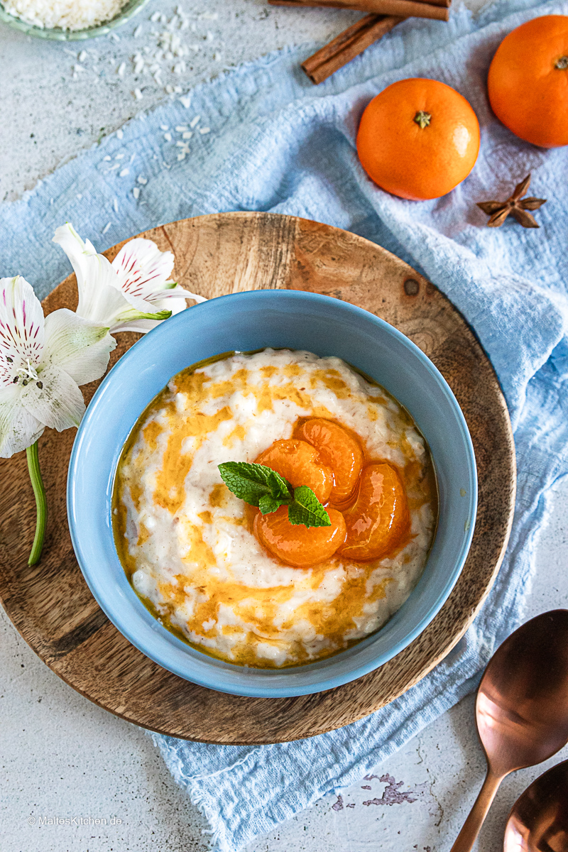 Ganz toller Milchreis mit Orangensirup.