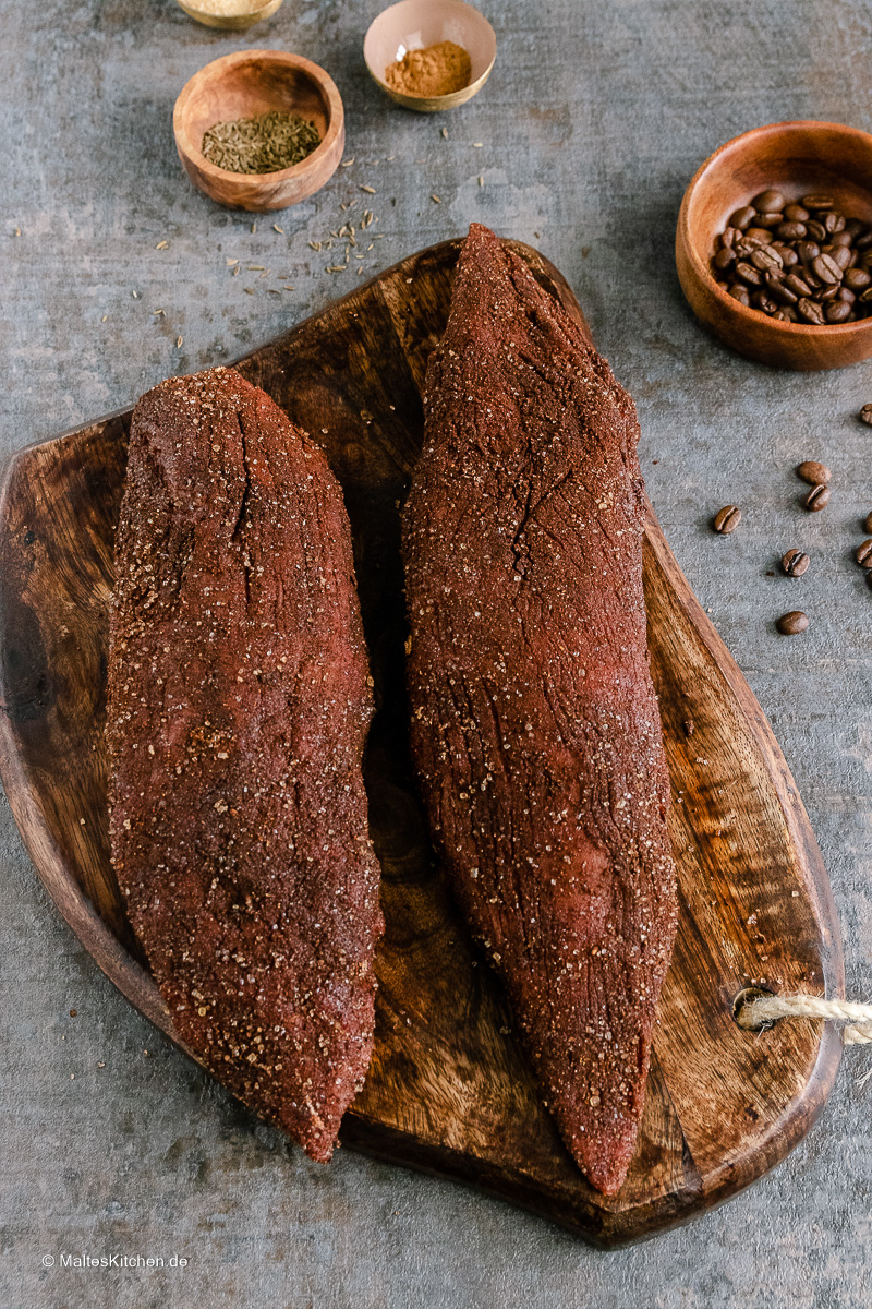 Das marinierte Teres Major Steak.