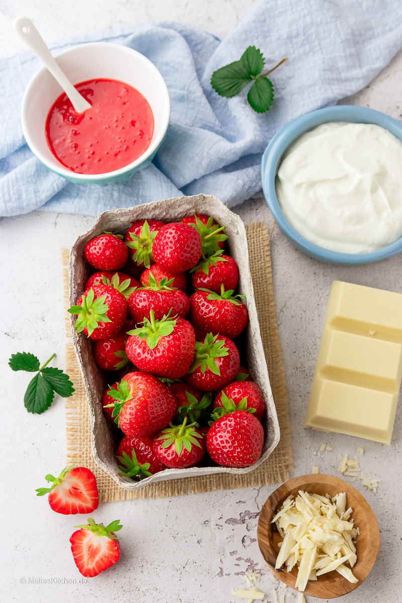 leckere Erdbeeren für mein Dessert.