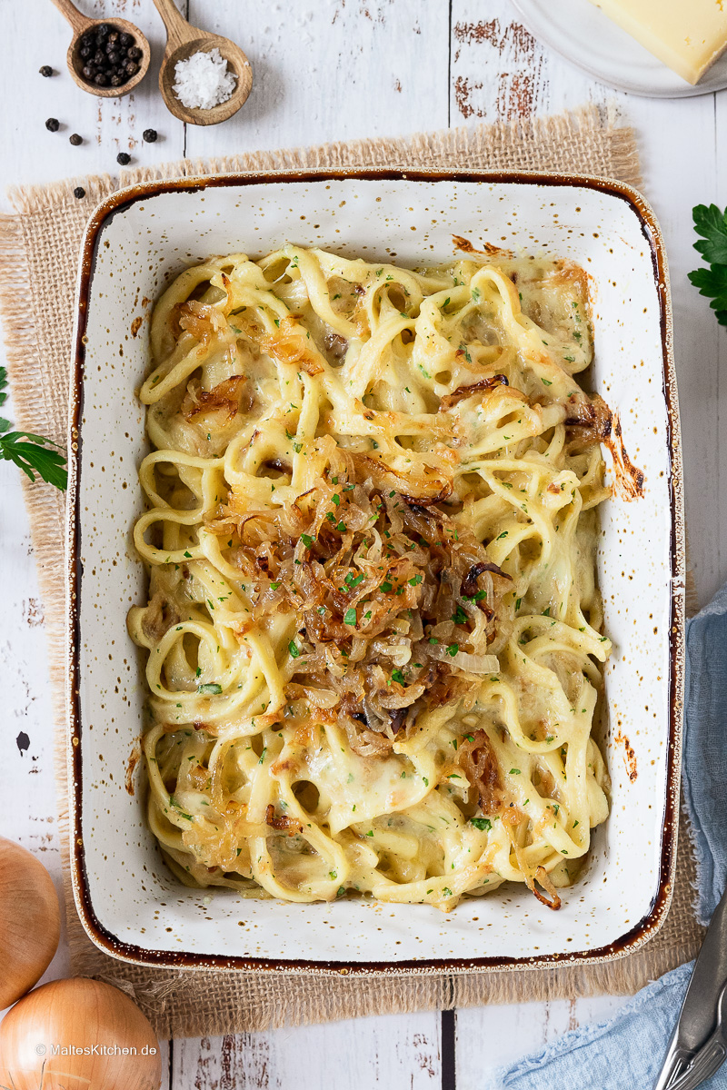 Super cremig und deftig lecker - Käsespätzle.