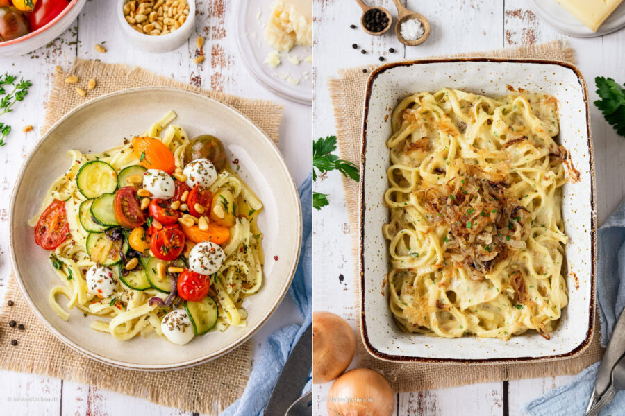 Rezept für leckere sommerliche Spätzle und Käsespätzle