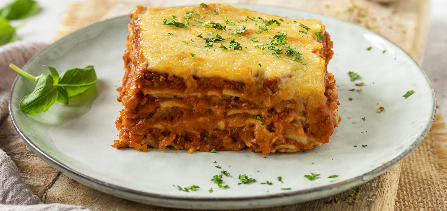 Rezept hausgemachte Lasagne mit Linsenbolognese