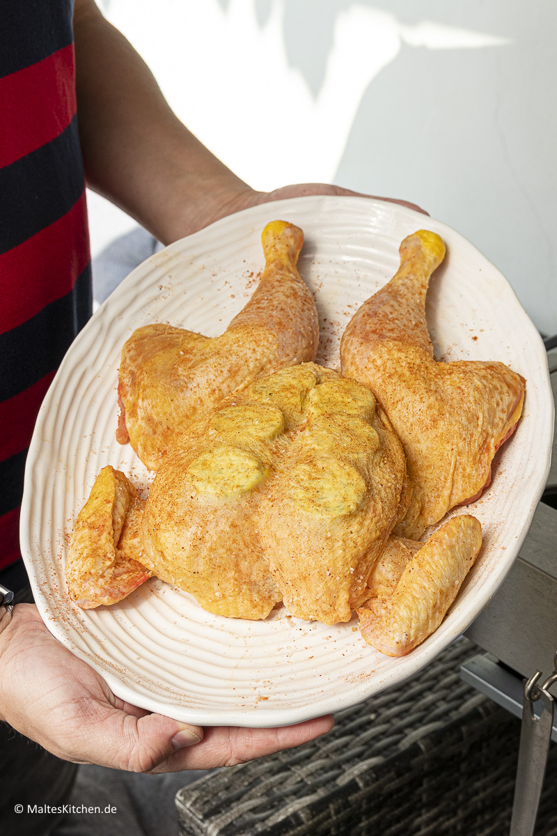 Maishähnchen mit MEGGLE Kräuterbutter