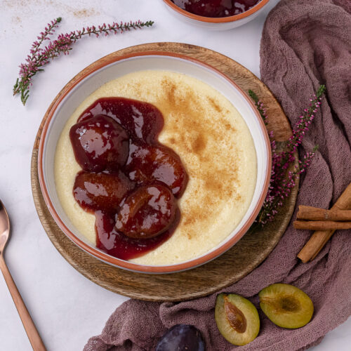Rezept für Grießbrei mit Zwetschgenkompott