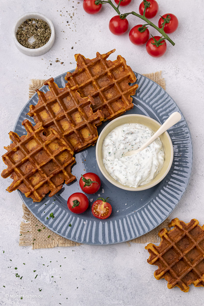 Knusprige Gemüsewaffeln. Lecker und gesund.