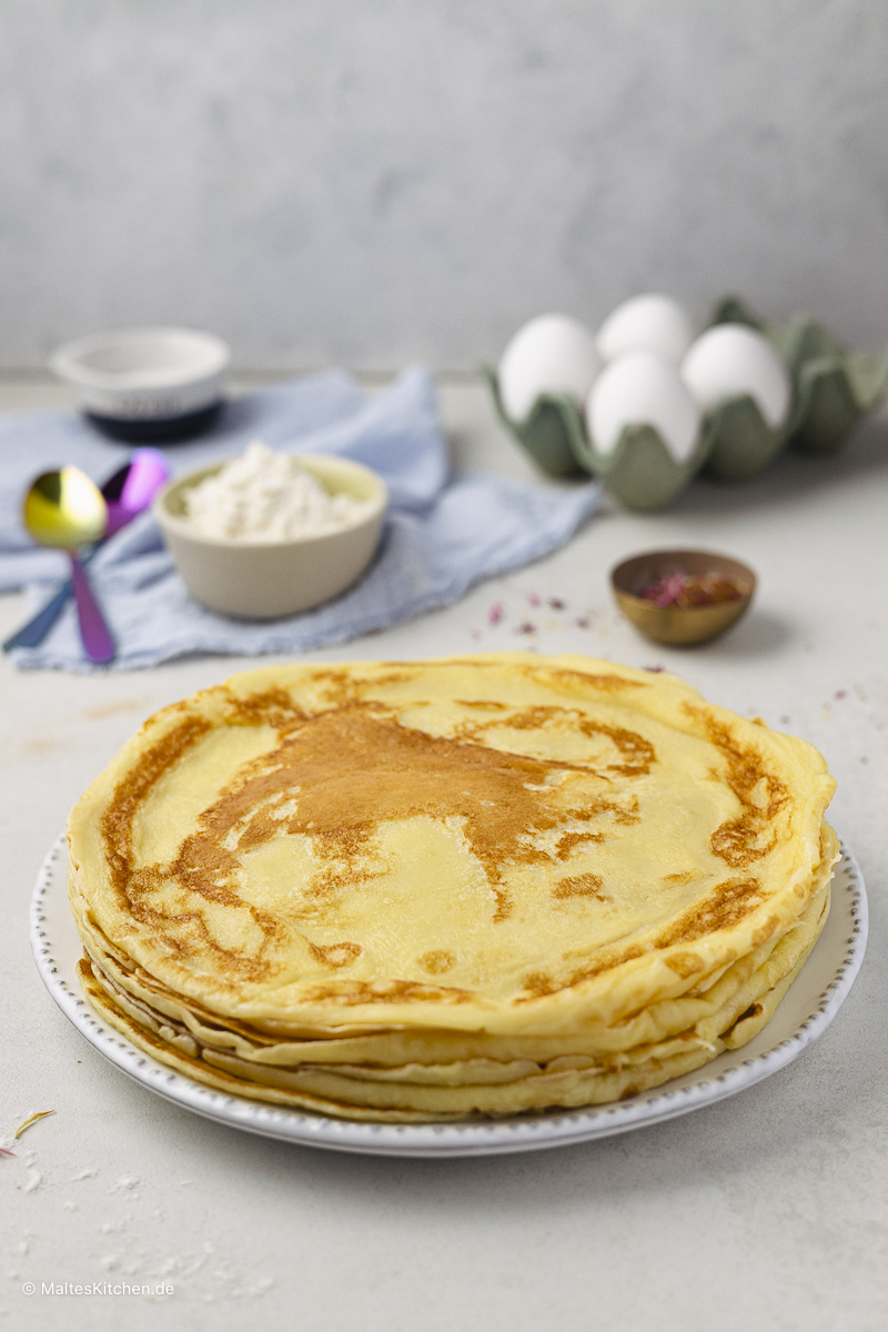 Zarte Pfannkuchen Rezept.