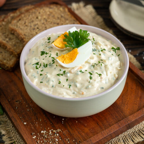 Rezept für einen einfachen Eiersalat mit Schnittlauch