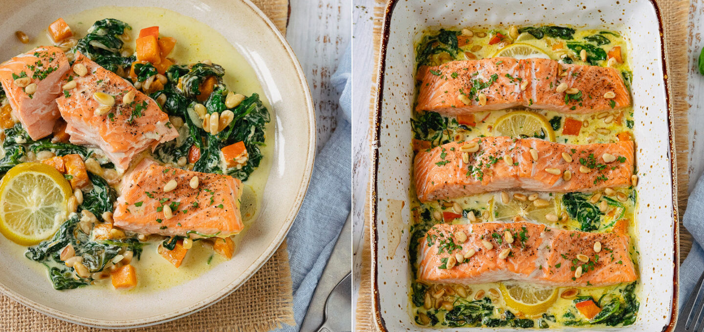 Rezept Ofenlachs mit Spinat und Mascarpone