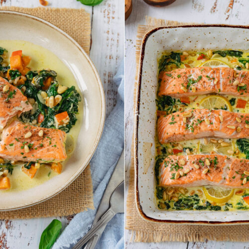 Rezept Ofenlachs mit Spinat und Mascarpone