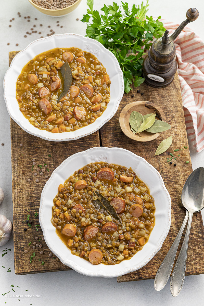 Linsensuppe klassisches Rezept nach Oma.