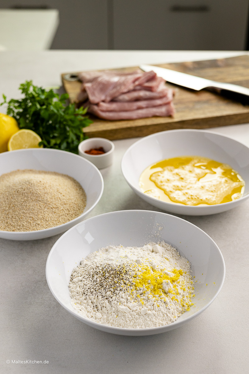 Klassische Schnitzel Panade.