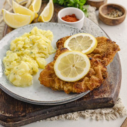 Rezept für ein paniertes Schnitzel aus dem Backofen