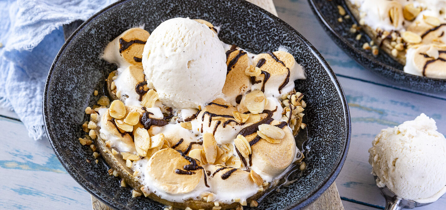 Rezept Banana Split mit Marshmallows aus dem Ofen.