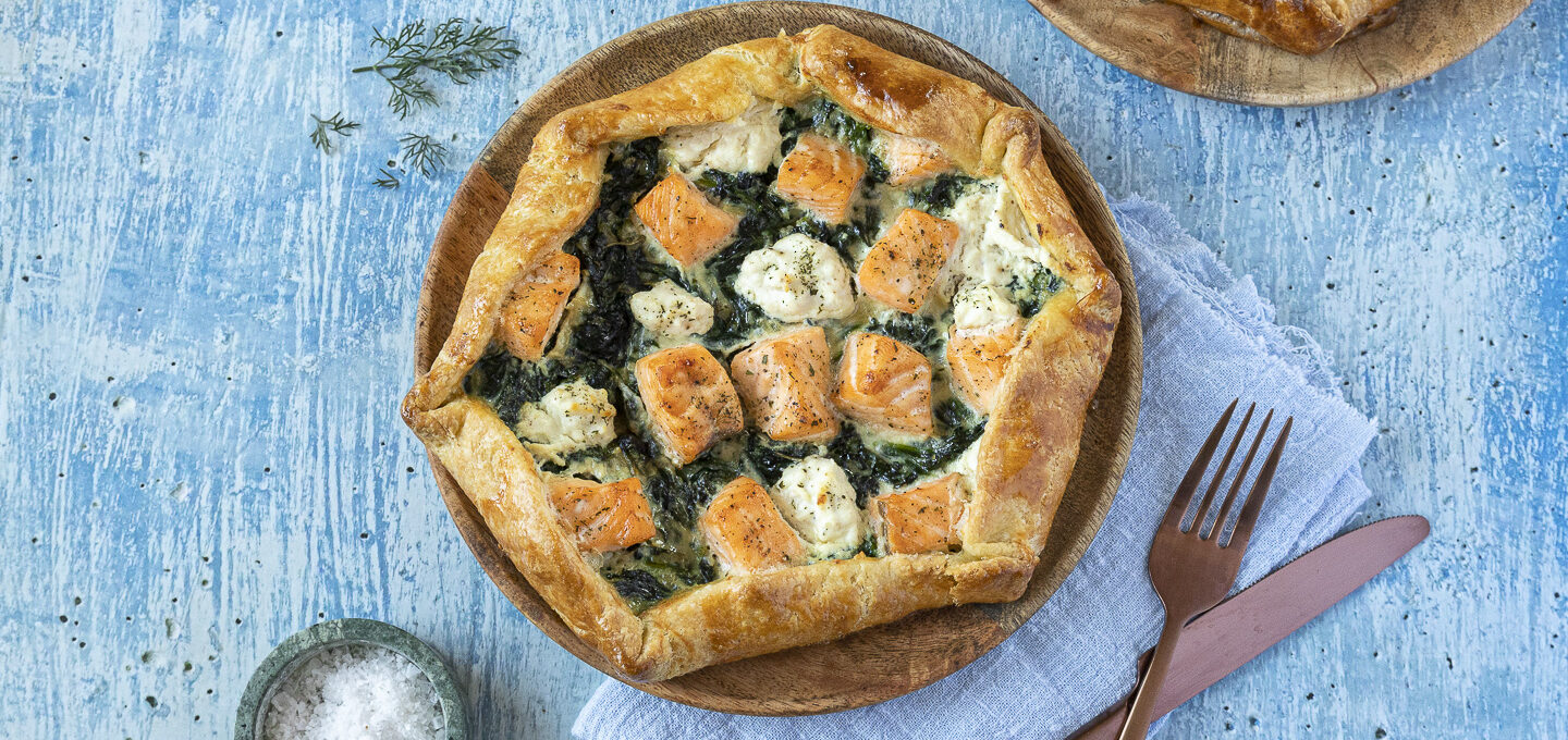Rezept Galette mit Lachs, Spinat und Ricotta