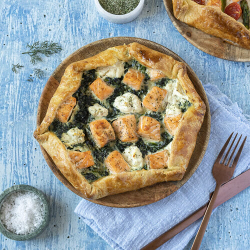 Rezept Galette mit Lachs, Spinat und Ricotta