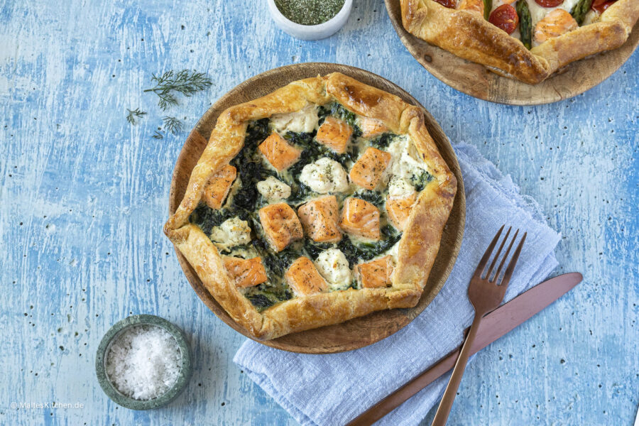 Rezept Galette mit Lachs, Spinat und Ricotta