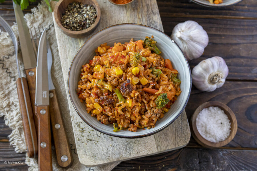 Rezept für serbischen Bratreis mit Gemüse