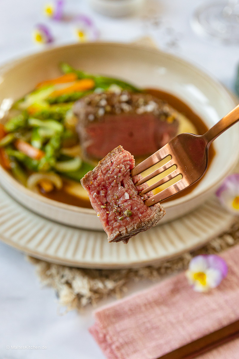 Ein saftiges Rinderfilet an Ostern.