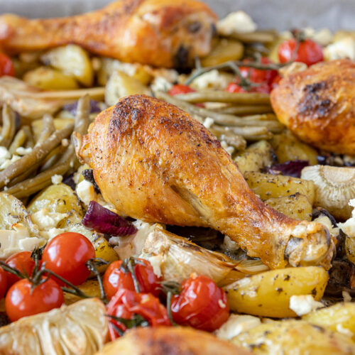 Rezept für ein Hähnchen aus dem Backofen mit Gemüse