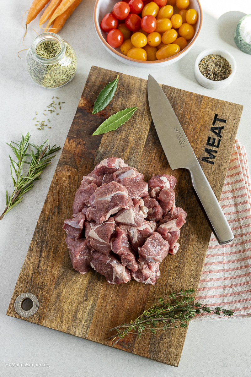 Lammfleisch für das Lammragout.