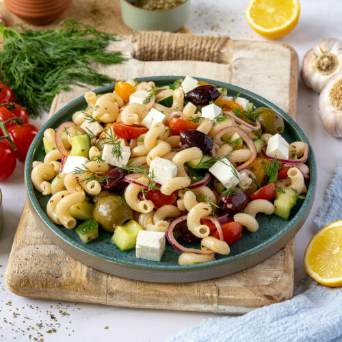 Rezept für einen griechischen Nudelsalat