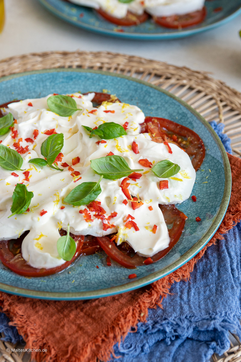 Leckerer Tomate, Mozzarella, Basilikum Variante.
