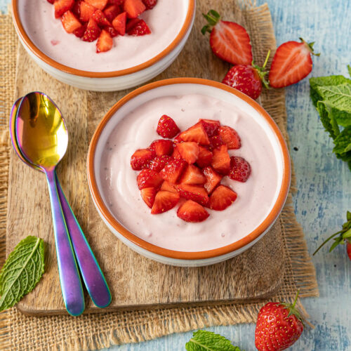 Rezept Erdbeerquark mit frischen Erdbeeren
