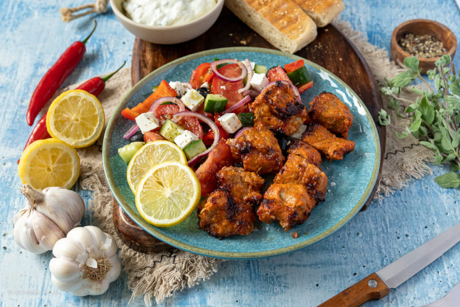 Leckere Grillspieße vom Schweinenacken