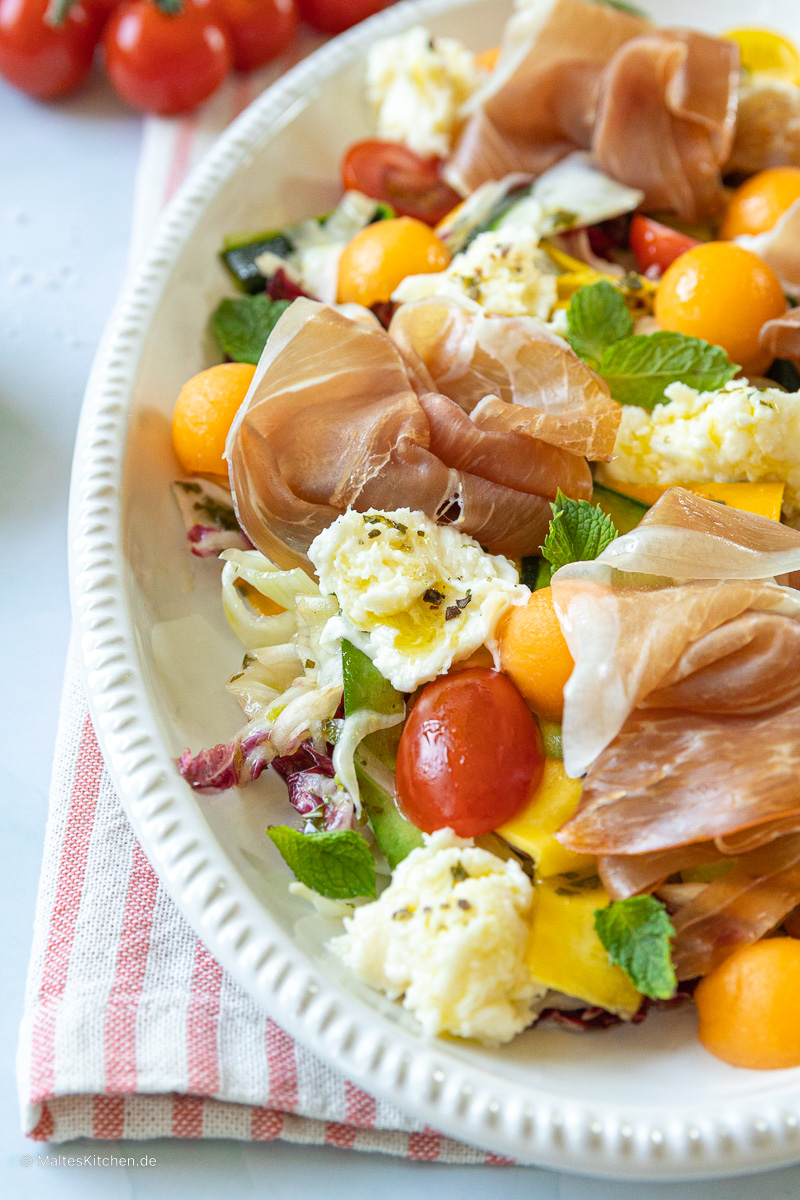 Melonensalat mit Mozzarella!