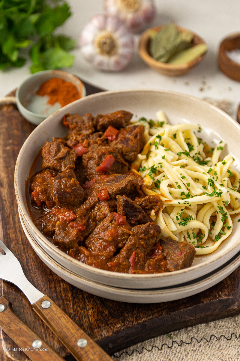 Butterzartes Fleisch in sämiger Sauce.
