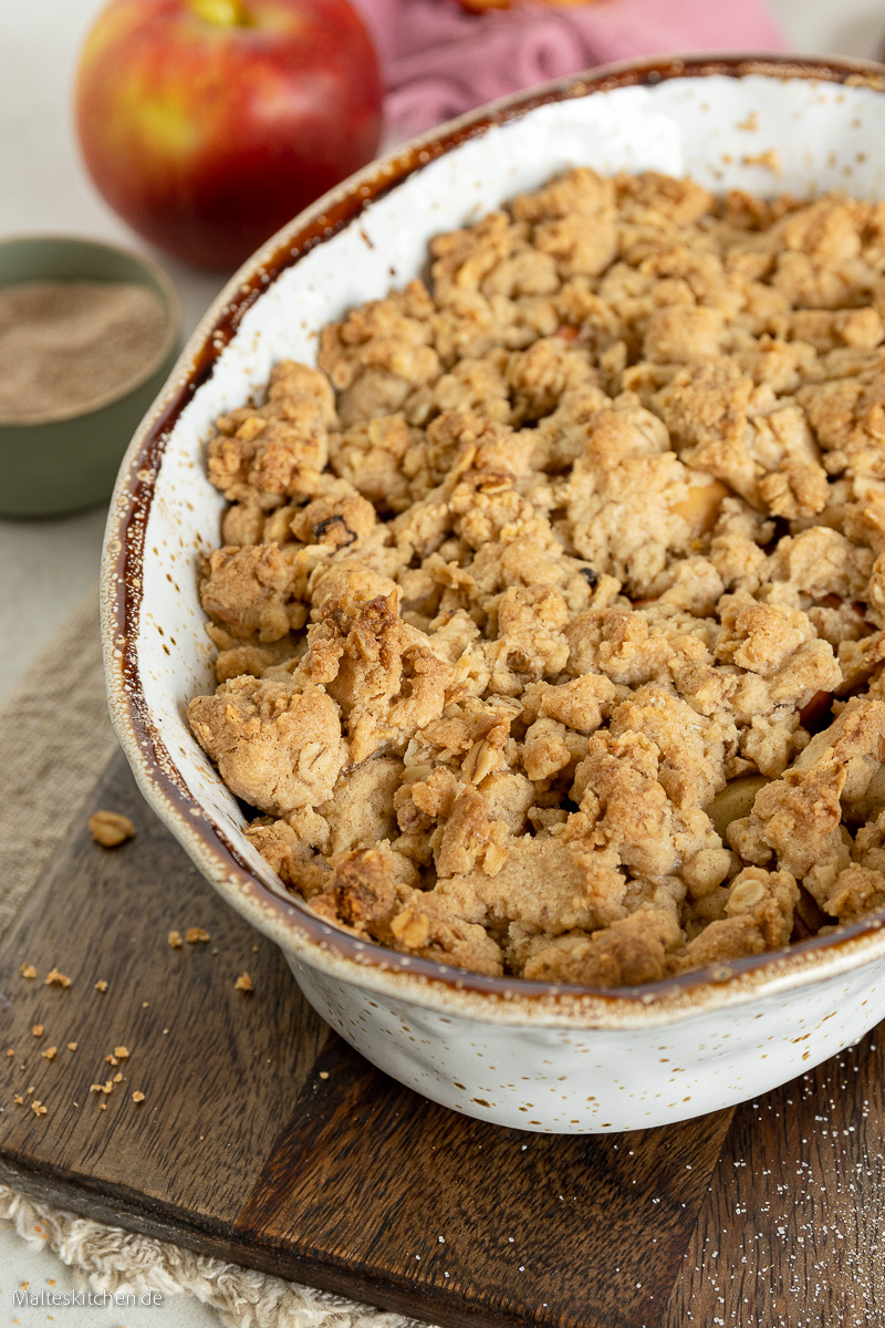 Knusprige Streusel und saftige Äpfel.