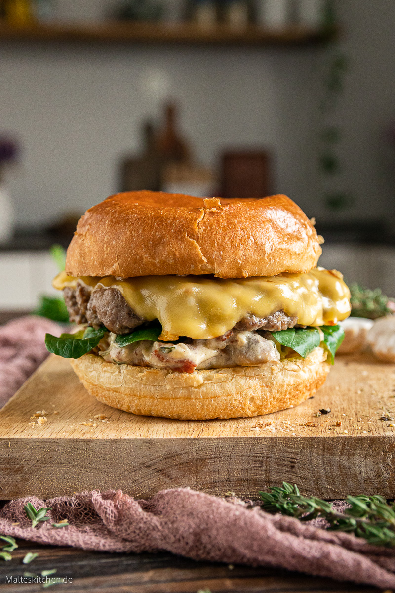 Leckerer herzhafter Herbst Burger.