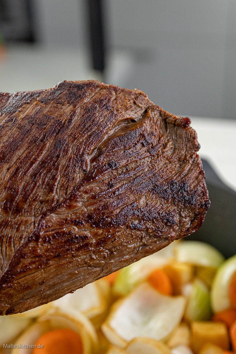 Rindfleisch für den Rinderbraten.