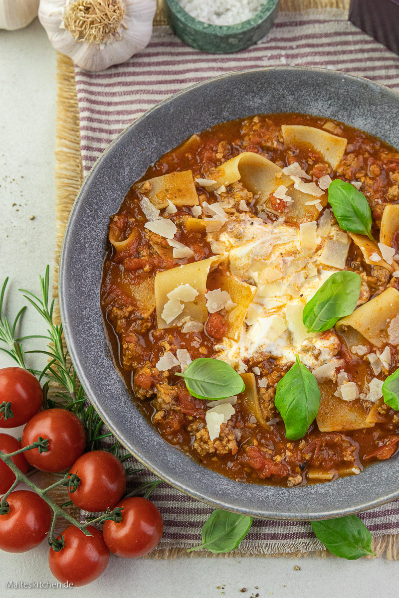 Lasagnesuppe.