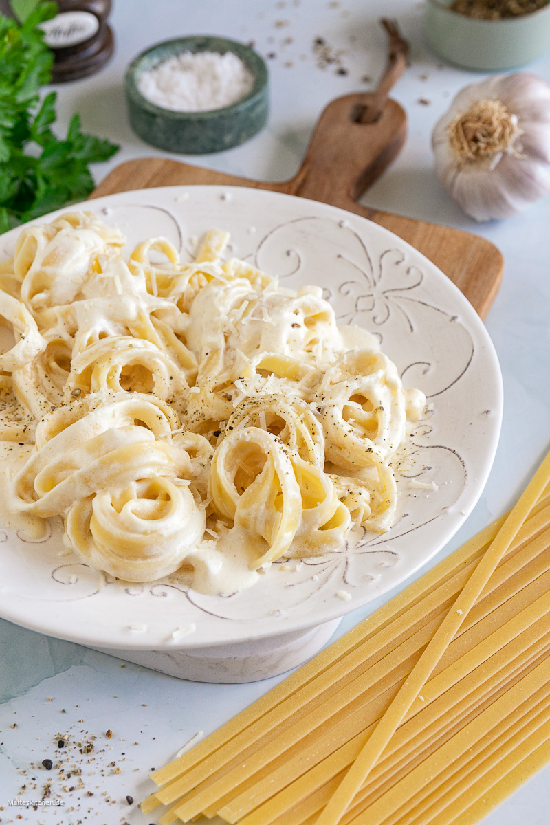 Fettuccine in Käse-Sahne-Sauce