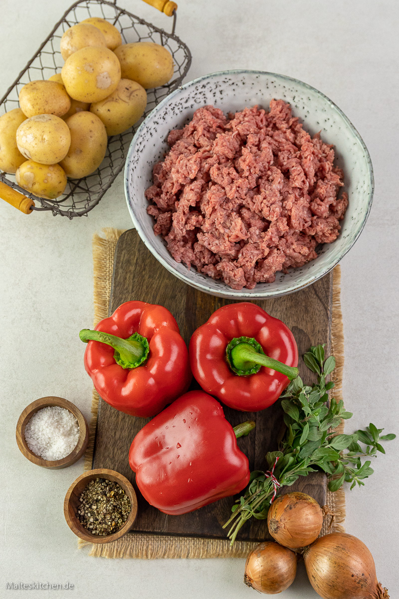 Zutaten für die gefüllten Paprika