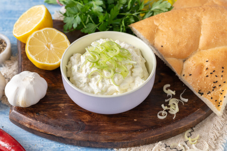 Lauch-Frischkäse-Aufstrich.