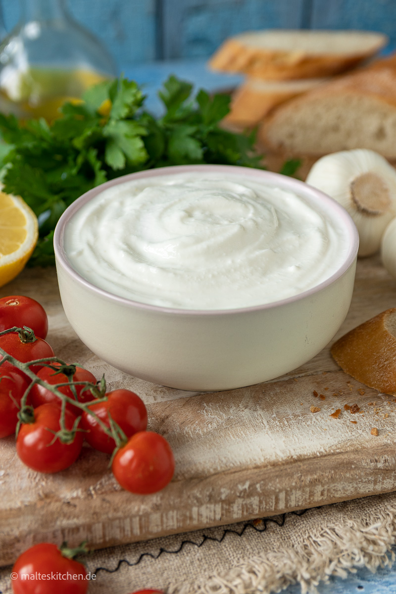 Cremige Aioli ohne Ei.