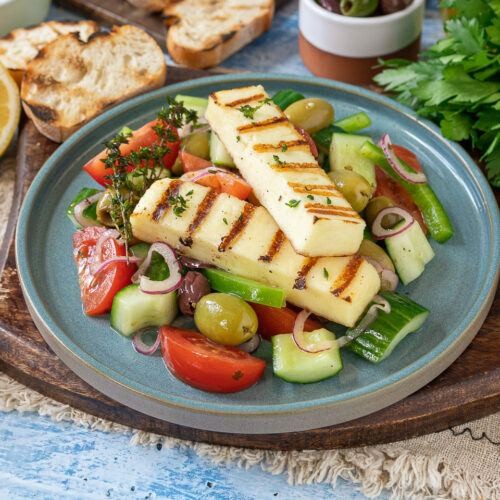 Bauernsalat mit Grillkäse