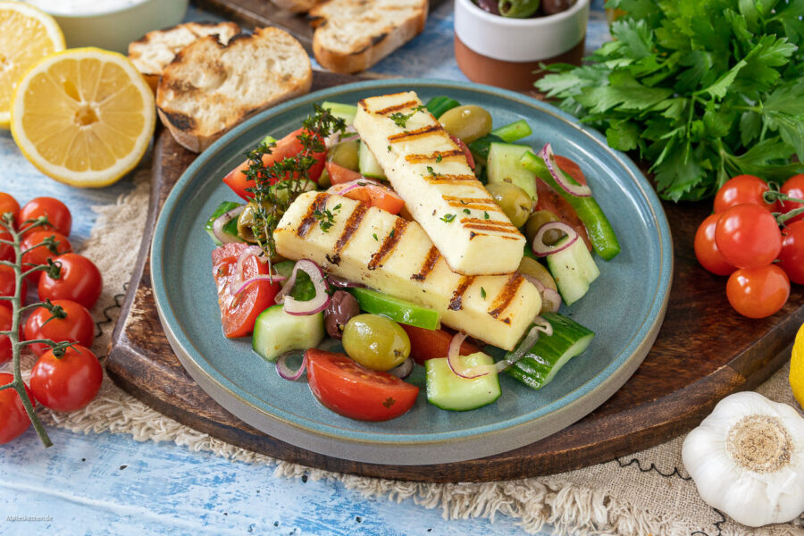 Bauernsalat mit Grillkäse