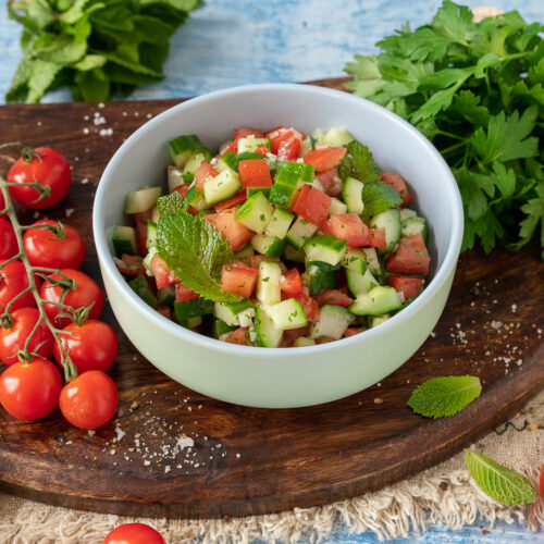 Schneller Tomaten-Gurken-Salat