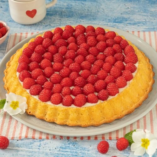Himbeerkuchen mit Pudding